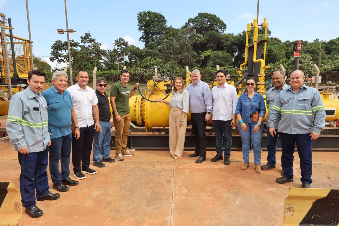 Governador adjunto de figuras do tema na entrega no novo sistema de gás natural