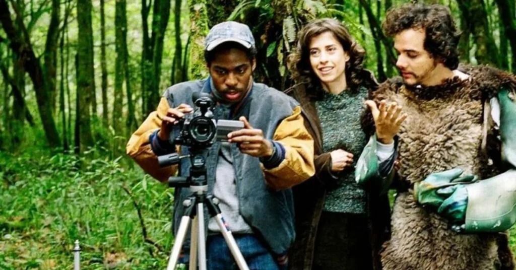 Bastidores de um dos filmes com artsitas de peso