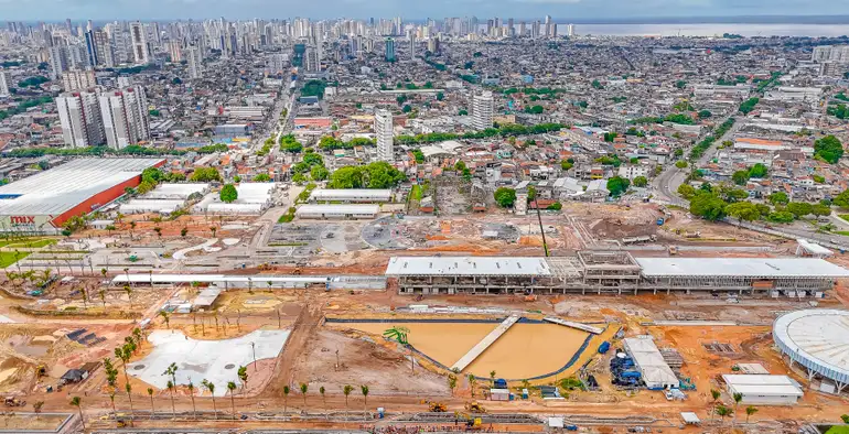 Vista área das obras 