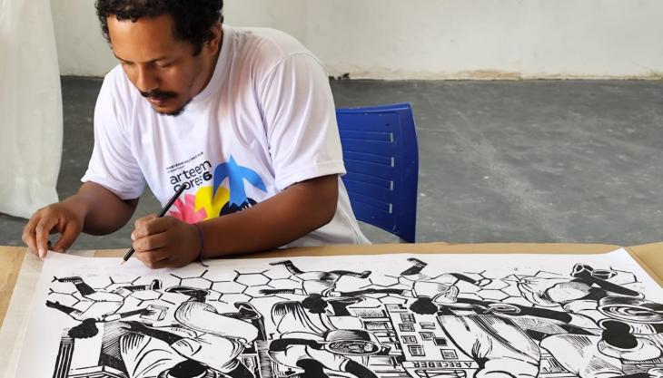 Wesley Andrade, artista de Ourilândia do Norte (Foto: Gabriel Novais / Arte em Cores)