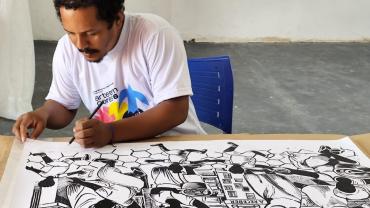 Wesley Andrade, artista de Ourilândia do Norte (Foto: Gabriel Novais / Arte em Cores)