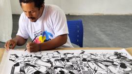 Wesley Andrade, artista de Ourilândia do Norte (Foto: Gabriel Novais / Arte em Cores)