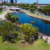 Imagem do alto do Porto Futuro de dia